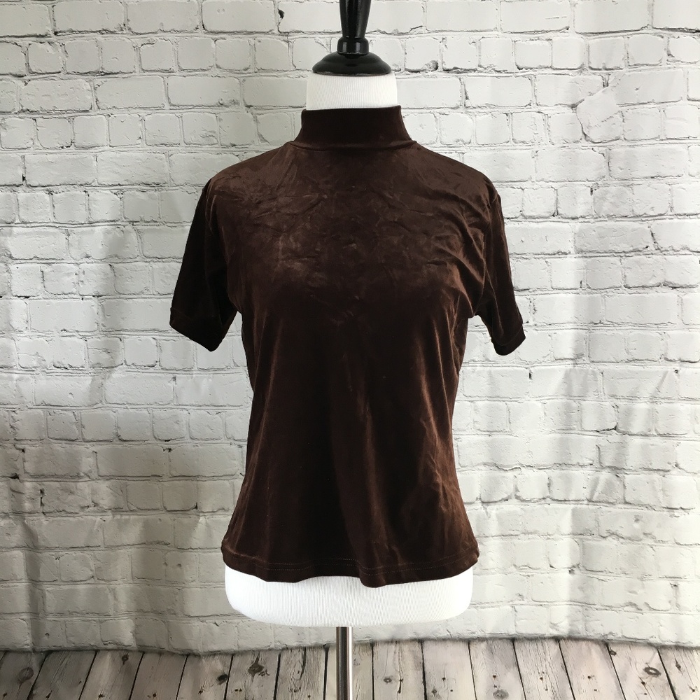 Vintage Henri Bendel Velvet Mock Turtle Neck
